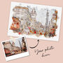Personalised Holiday Photo Tea Towel In Watercolour, thumbnail 3 of 4