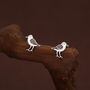 Sterling Silver Shore Bird Wading Bird Stud Earrings, thumbnail 2 of 11