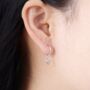 925 Silver Dangle Star Hoop Earrings, thumbnail 2 of 7