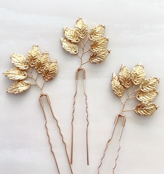 Nature Inspired Leaf Hair Pins, 3 of 3