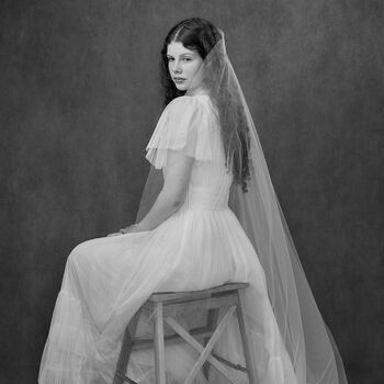 Crystal Scatter Italian Tulle Barely There Veil, 3 of 8