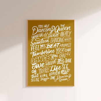 Dancing Queen By Abba Personalised Print, 3 of 9