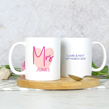 Mr And Mrs Heart Mugs, 2 of 3