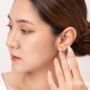 Enamel Bodhi Leaf Gold Vermeil, Sterling Silver Earrings, thumbnail 3 of 11