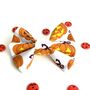 White And Orange Halloween Pumpkin Dog Bow Tie, thumbnail 1 of 2