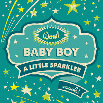 New Baby Boy Card ‘Little Sparkler’, 2 of 4