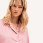 Women's Brushed Cotton Plain Pink Pyjamas, thumbnail 3 of 3