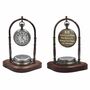 Personalised Bronze 12th Anniversary Desk Clock With Compass, thumbnail 1 of 11
