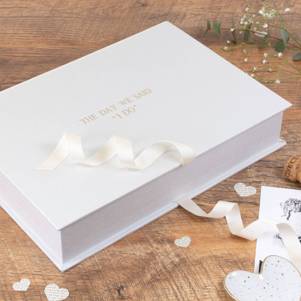 personalised wedding keepsake box classic linen by harris & jones