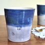 9th Anniversary Pottery Tumbler Blue Birthday Mug, thumbnail 5 of 8