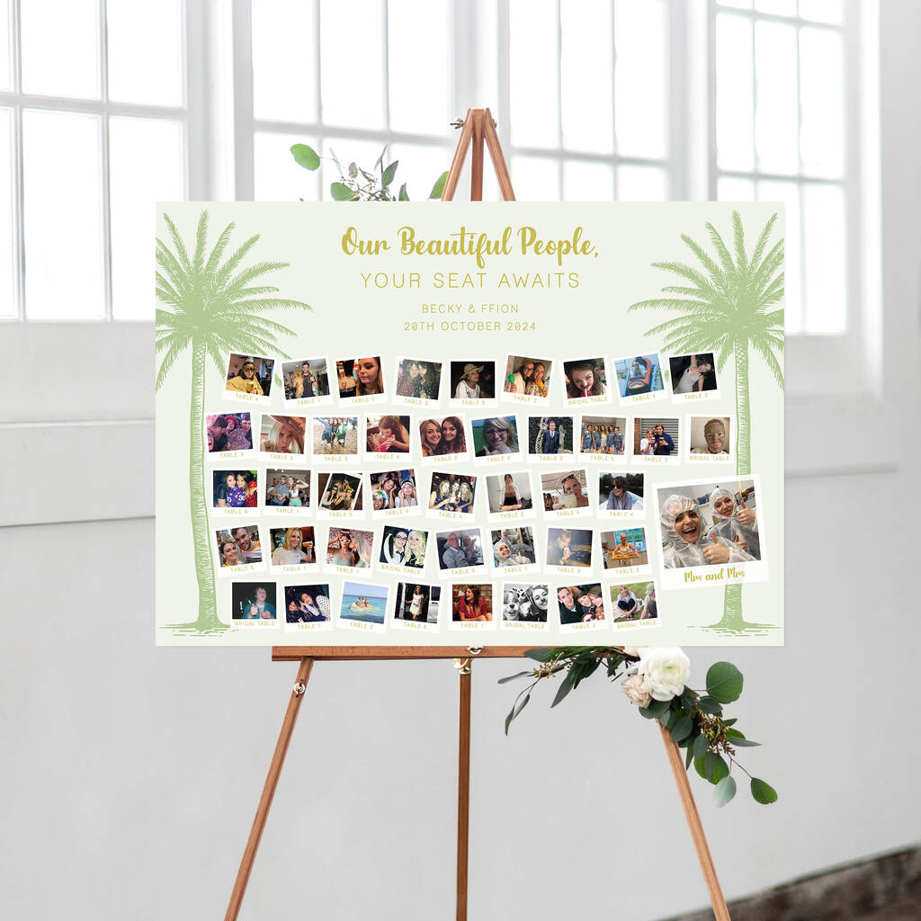 Tropical Photo Collage 'Find Your Face' Table Plan, 1 of 4
