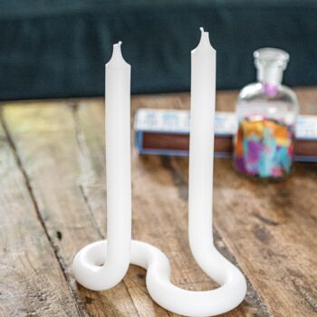 Twist Shaped Hand Made Double Candle, 4 of 7