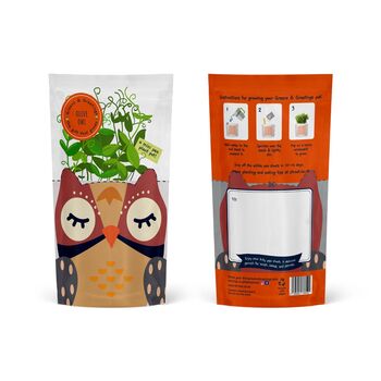 Personalised Owl Design Card And Microgreen Seed Gift, 7 of 9