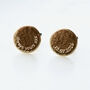 Curve Engraved Hammered Bronze Cufflinks, thumbnail 3 of 7