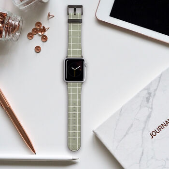 Chalk Grid Vegan Leather Apple Watch Band, 3 of 6