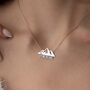 Personalised 'Adventure Awaits' Mountain Name Necklace, thumbnail 2 of 9