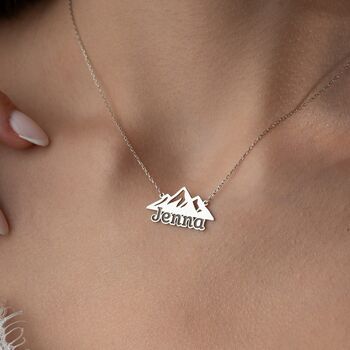 Personalised 'Adventure Awaits' Mountain Name Necklace, 2 of 9