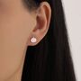 Pumpkin Internally Threaded Flat Back Earrings In Sterling Silver, thumbnail 7 of 11