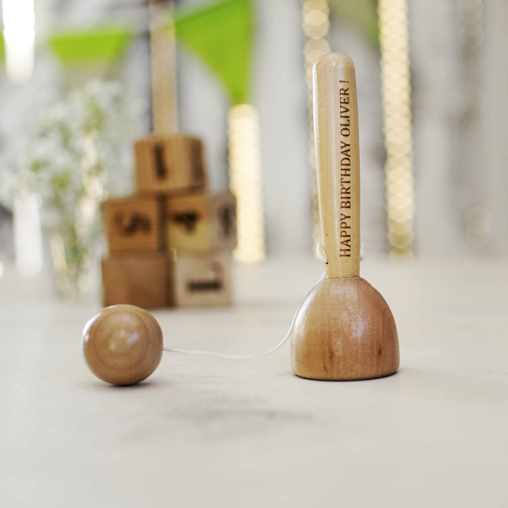 Personalised Wooden Cup And Ball Traditional Toy By Natural Gift Store