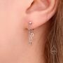 Sterling Silver Heart Chain Stud Earrings, thumbnail 6 of 10