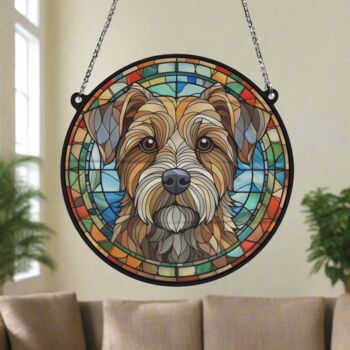 Border Terrier Stained Glass Effect Suncatcher, 6 of 6