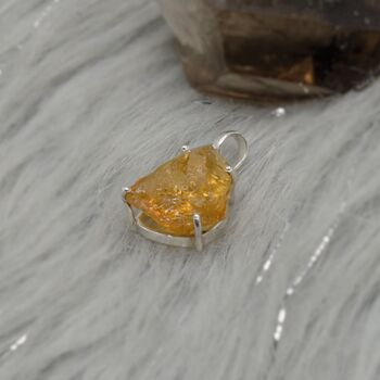 Raw Citrine Pendant Necklace: November Birthstone, 3 of 7