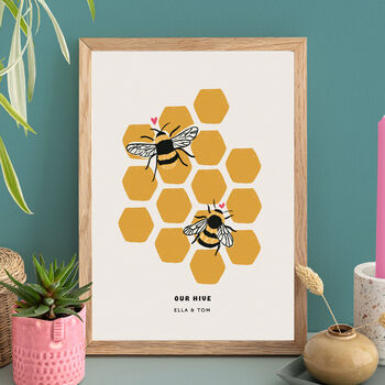Personalised 'Our Hive' Family Bee Print, 3 of 3