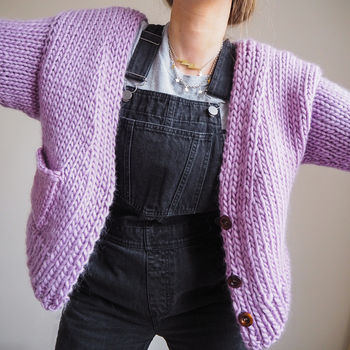 Button 'Knit' Up Slouchy Cardigan Knitting Kit, 10 of 12
