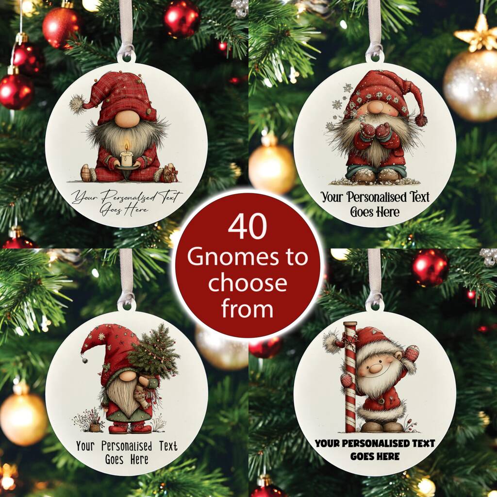 Personalised Christmas Gonk Gnome Hanging Bauble Decoration, 1 of 11