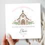 Christening Card For Goddaughter, Godson, Baptism Church Design, Pink Or Blue, thumbnail 1 of 3