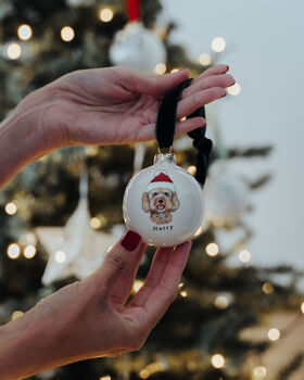 Dog Portrait Christmas Bauble, Gift For Dog Lovers, 2 of 9