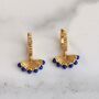 The Fan Lapis Lazuli Charm Earrings, Gold, thumbnail 3 of 6