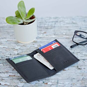 Personalised Black Buffalo Leather Credit Card Holder, 5 of 9