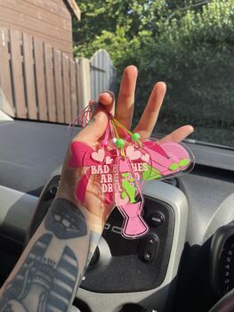 Bad Bitches Are Bad Drivers Rearview Mirror Car Accessory Charm, 2 of 6