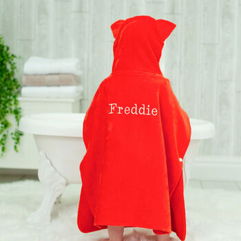 Personalised Freddie Fox Cub Children Poncho Towel, 2 of 10