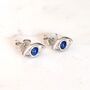 The Evil Eye Lapis Lazuli Stud Earrings, Sterling Silver, thumbnail 1 of 7