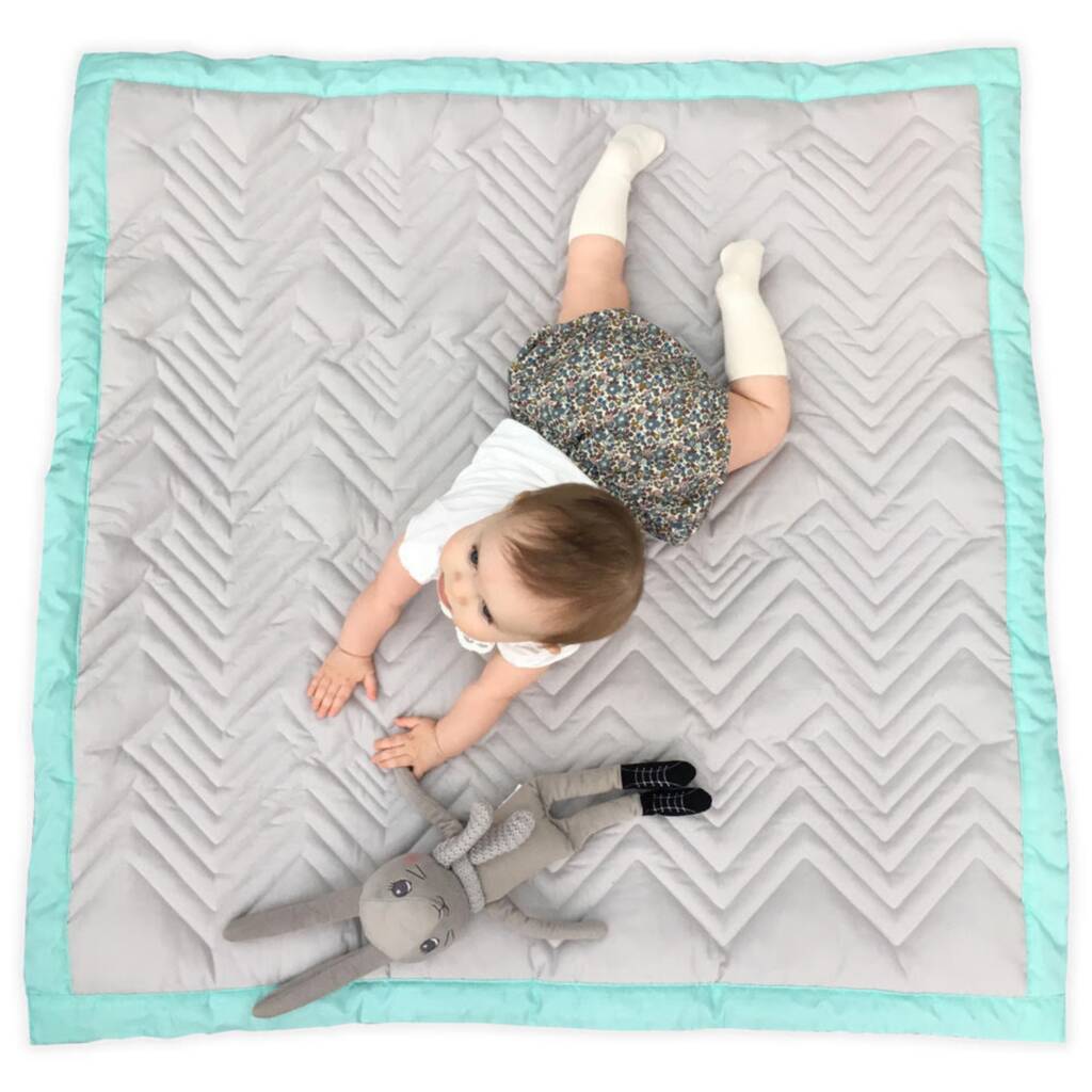 Quilted Baby Playmat In Grey By Mama Designs