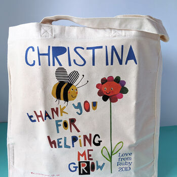 Personalised Thank You For Helping Me Grow Teacher Bag, 7 of 12