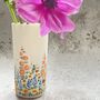 Hand Painted Hollyhock Border Bud Vase, thumbnail 2 of 3