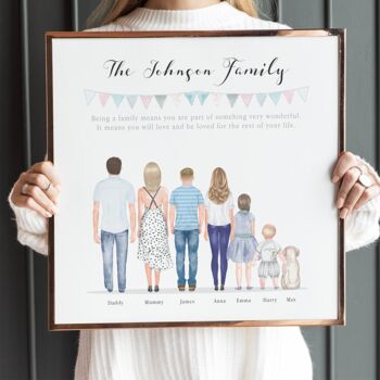 Personalised Family Picture With Pets, Family Print, 3 of 12