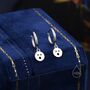 Surprise Face Huggie Hoop Earrings In Sterling Silver, thumbnail 1 of 9