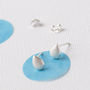 Silver Teardrop Stud Earrings On Bespoke Gift Card, thumbnail 1 of 10
