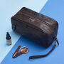 Mens Personalised Leather Wash Bag, thumbnail 5 of 9