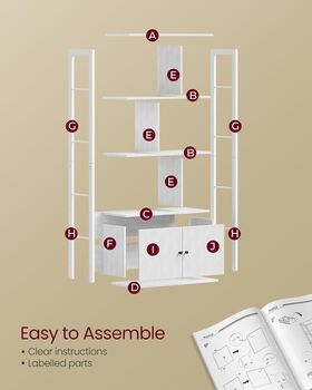 Four Tier Bookcase Industrial Style Storage Unit, 9 of 11