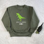 Personalised Dinosaur And Stars Kids Sweatshirt, thumbnail 3 of 4