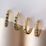 'Dina' Gold Plated Star Gem Hoop Earrings, thumbnail 1 of 7
