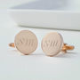 Personalised Rose Gold Plated Round Cufflinks, thumbnail 1 of 1
