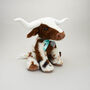 Large Texas Longhorn Highland 30cm Cow With Personalised Heart, thumbnail 7 of 12