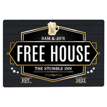 Personalised Free House Black Metal Sign, 3 of 3