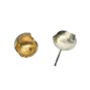 Organic Round Sterling Silver Studs Gold Plated, thumbnail 3 of 5